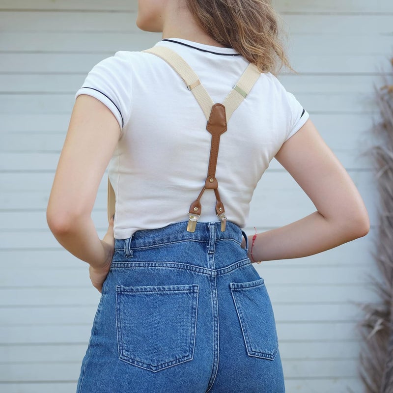 Action Ward Store Women's Suspenders - 1" Width - Y Back 4 Clip Skinny Ladies Suspenders - Image 4